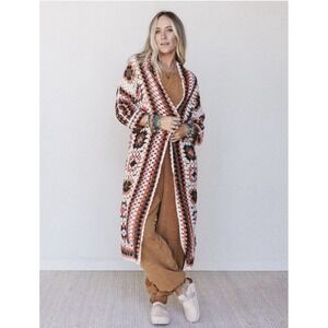 Three Birds Nest Boho Soulful Wanderer Duster Cardigan - Size S/M -Granny Square